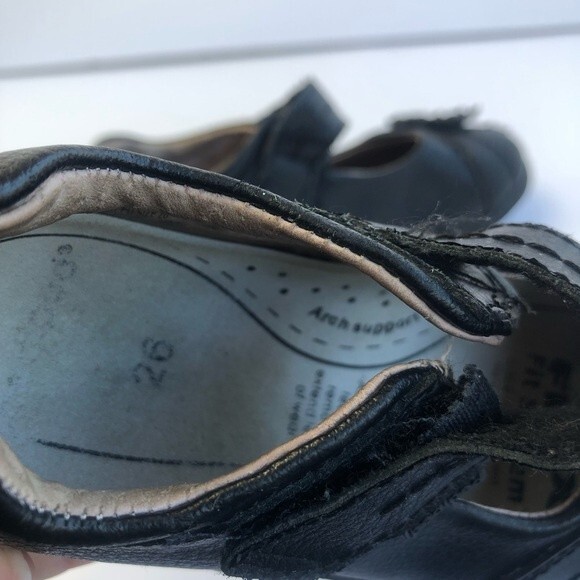 Pediped Flex Black Leather Maryjane Shoes Flower 9 - Picture 7 of 12